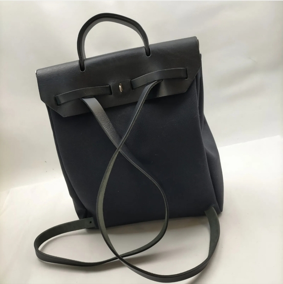 Hermès Toile Vache Calfskin Canvas Backpack Black - Picture 4 of 10